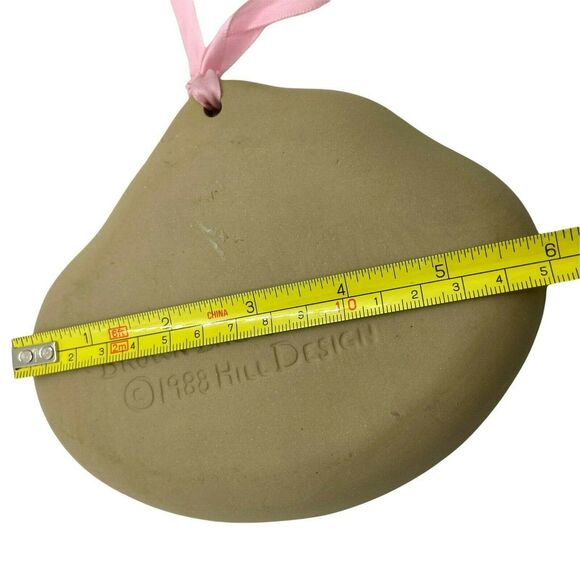 Kitten Cat Brown Bag Cookie Art 1988 Hill Sleeping Cat Design 5" Tan Beige Retro - Picture 5 of 12